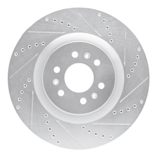 R1 04-11 Cadillac CTS Front Right Drilled & Slotted Silver Brake Rotor