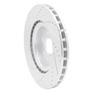 R1 04-11 Cadillac CTS Front Right Drilled & Slotted Silver Brake Rotor