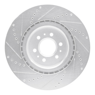 R1 04-11 Cadillac CTS Front Right Drilled & Slotted Silver Brake Rotor