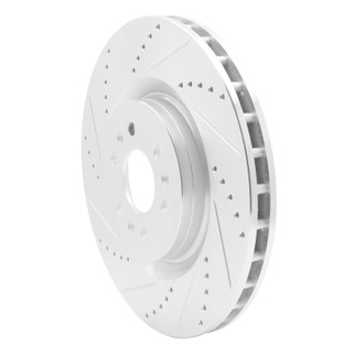 R1 04-11 Cadillac STS Front Left Drilled & Slotted Silver Brake Rotor