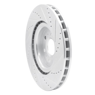 R1 04-11 Cadillac STS Front Left Drilled & Slotted Silver Brake Rotor