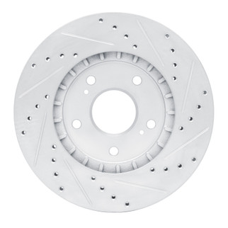 R1 91-96 Acura NSX Rear Left Drilled & Slotted Silver Brake Rotor