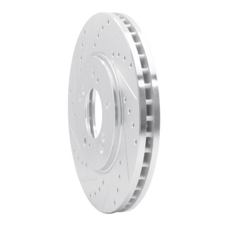 R1 91-96 Acura NSX Front Left Drilled & Slotted Silver Brake Rotor