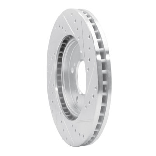 R1 91-96 Acura NSX Front Left Drilled & Slotted Silver Brake Rotor