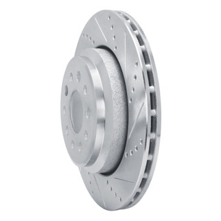 R1 14-16 Maserati Ghibli Rear Right Drilled & Slotted Silver Brake Rotor