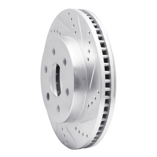R1 98-99 Cadillac DEVILLE Front Right Drilled & Slotted Silver Brake Rotor