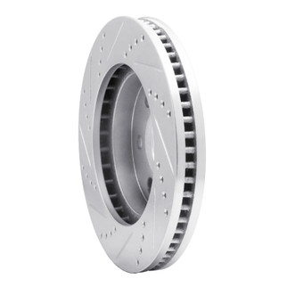 R1 98-99 Cadillac DEVILLE Front Right Drilled & Slotted Silver Brake Rotor