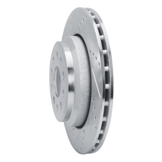 R1 14-16 Maserati Ghibli Rear Left Drilled & Slotted Silver Brake Rotor