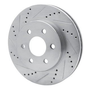 R1 98-99 Cadillac DEVILLE Front Left Drilled & Slotted Silver Brake Rotor