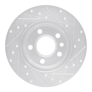 R1 96-00 Volkswagen EuroVan Rear Left Drilled & Slotted Silver Brake Rotor
