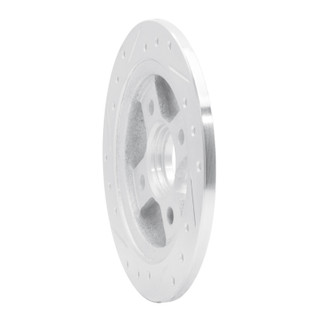 R1 86-89 Acura Integra Rear Right Drilled & Slotted Silver Brake Rotor