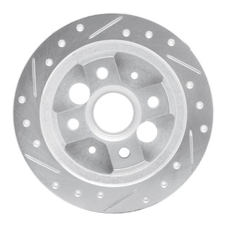 R1 86-89 Acura Integra Rear Right Drilled & Slotted Silver Brake Rotor