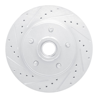R1 67-72 Cadillac COMMERCIAL CHASSIS Front Left Drilled & Slotted Silver Brake Rotor