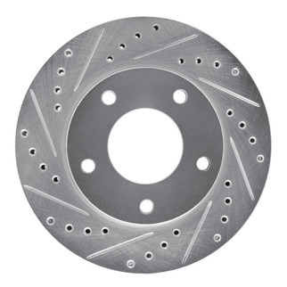 R1 69-78 Cadillac Eldorado Rear Left Front Left Drilled & Slotted Silver Brake Rotor