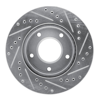 R1 69-78 Cadillac Eldorado Rear Left Front Left Drilled & Slotted Silver Brake Rotor