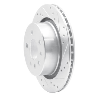 R1 01-01 Cadillac CATERA Rear Right Drilled & Slotted Silver Brake Rotor