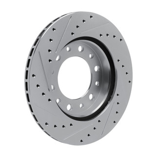 R1 76-89 Toyota Land Cruiser Front Right Drilled & Slotted Silver Brake Rotor