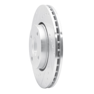 R1 98-04 Ford CONTOUR Front Left Drilled & Slotted Silver Brake Rotor