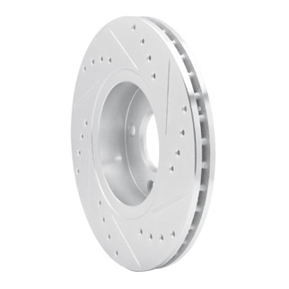 R1 98-04 Ford CONTOUR Front Left Drilled & Slotted Silver Brake Rotor