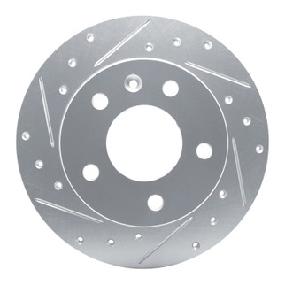 R1 20-25 Buick Encore GX Rear Left Drilled & Slotted Silver Brake Rotor