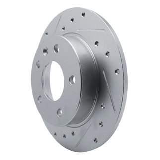 R1 20-25 Buick Encore GX Rear Left Drilled & Slotted Silver Brake Rotor