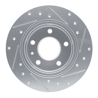 R1 20-25 Buick Encore GX Rear Left Drilled & Slotted Silver Brake Rotor