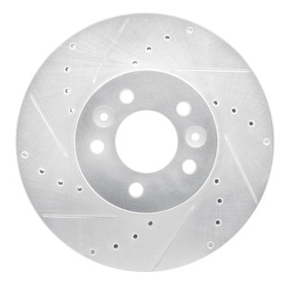 R1 98-02 Ford Crown Victoria Front Left Drilled & Slotted Silver Brake Rotor