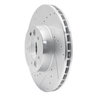 R1 98-02 Ford Crown Victoria Front Left Drilled & Slotted Silver Brake Rotor