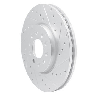 R1 16-21 Buick LaCrosse Front Right Drilled & Slotted Silver Brake Rotor