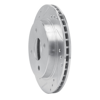 R1 95-04 Ford CONTOUR Rear Left Drilled & Slotted Silver Brake Rotor