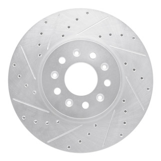 R1 16-21 Buick Regal Sportback Front Left Drilled & Slotted Silver Brake Rotor