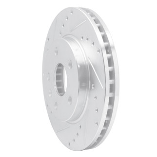 R1 11-16 Buick LaCrosse Front Left Drilled & Slotted Silver Brake Rotor