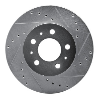 R1 95-97 Ford Crown Victoria Front Left Drilled & Slotted Silver Brake Rotor