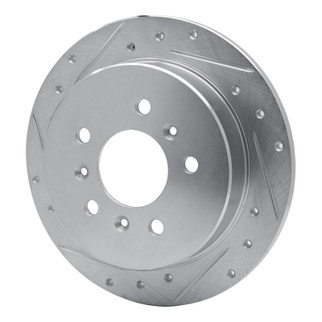 R1 06-10 Buick ALLURE Rear Left Drilled & Slotted Silver Brake Rotor