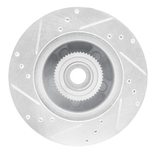 R1 90-91 Ford Country Squire Front Right Drilled & Slotted Silver Brake Rotor