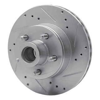 R1 90-91 Ford LTD Crown Victoria Front Left Drilled & Slotted Silver Brake Rotor