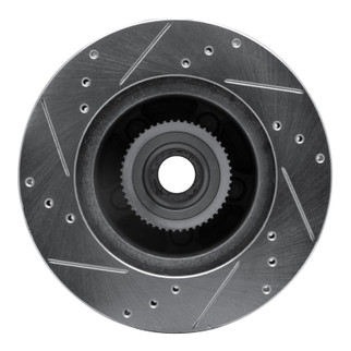 R1 90-91 Ford LTD Crown Victoria Front Left Drilled & Slotted Silver Brake Rotor