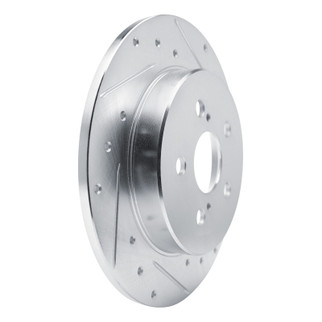 R1 19-25 Toyota Corolla (Mexico) Rear Right Drilled & Slotted Silver Brake Rotor