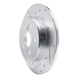 R1 19-25 Toyota Corolla (US/Canada) Rear Left Drilled & Slotted Silver Brake Rotor