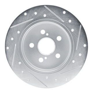 R1 19-25 Toyota Corolla (US/Canada) Rear Left Drilled & Slotted Silver Brake Rotor