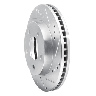 R1 83-96 Buick Reatta Front Right Drilled & Slotted Silver Brake Rotor