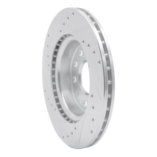R1 05-15 Volkswagen Jetta Sedan Front Right Drilled & Slotted Silver Brake Rotor