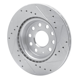 R1 05-15 Volkswagen Jetta Sedan Front Left Drilled & Slotted Silver Brake Rotor