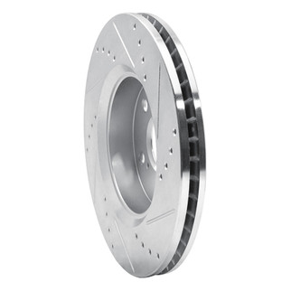 R1 18-22 Toyota C-HR Front Left Drilled & Slotted Silver Brake Rotor
