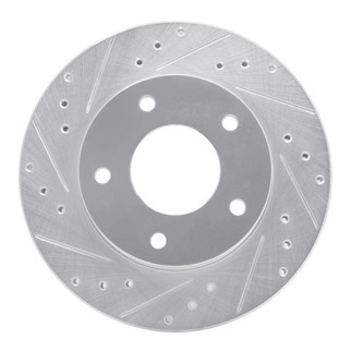 R1 77-80 Buick LeSabre Rear Left Drilled & Slotted Silver Brake Rotor