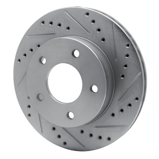 R1 75-79 Ford LTD Right Rear Drilled & Slotted Silver Brake Rotor