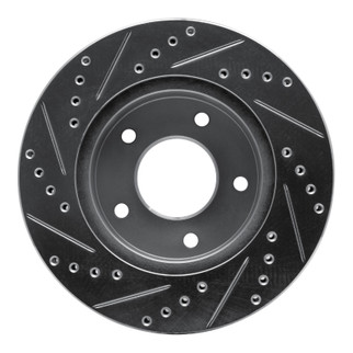 R1 75-79 Ford LTD Right Rear Drilled & Slotted Silver Brake Rotor