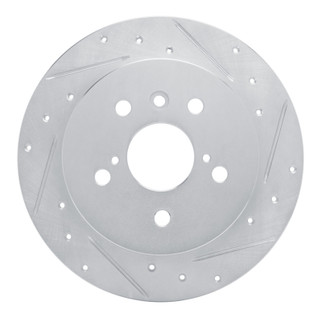 R1 18-24 Toyota Camry Rear Right Drilled & Slotted Silver Brake Rotor