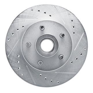 R1 72-73 Ford Gran Torino Front Right Drilled & Slotted Silver Brake Rotor