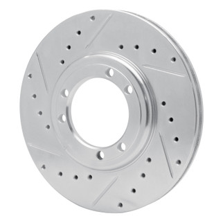 R1 92-04 Hummer H1 Front Left Rear Left Drilled & Slotted Silver Brake Rotor